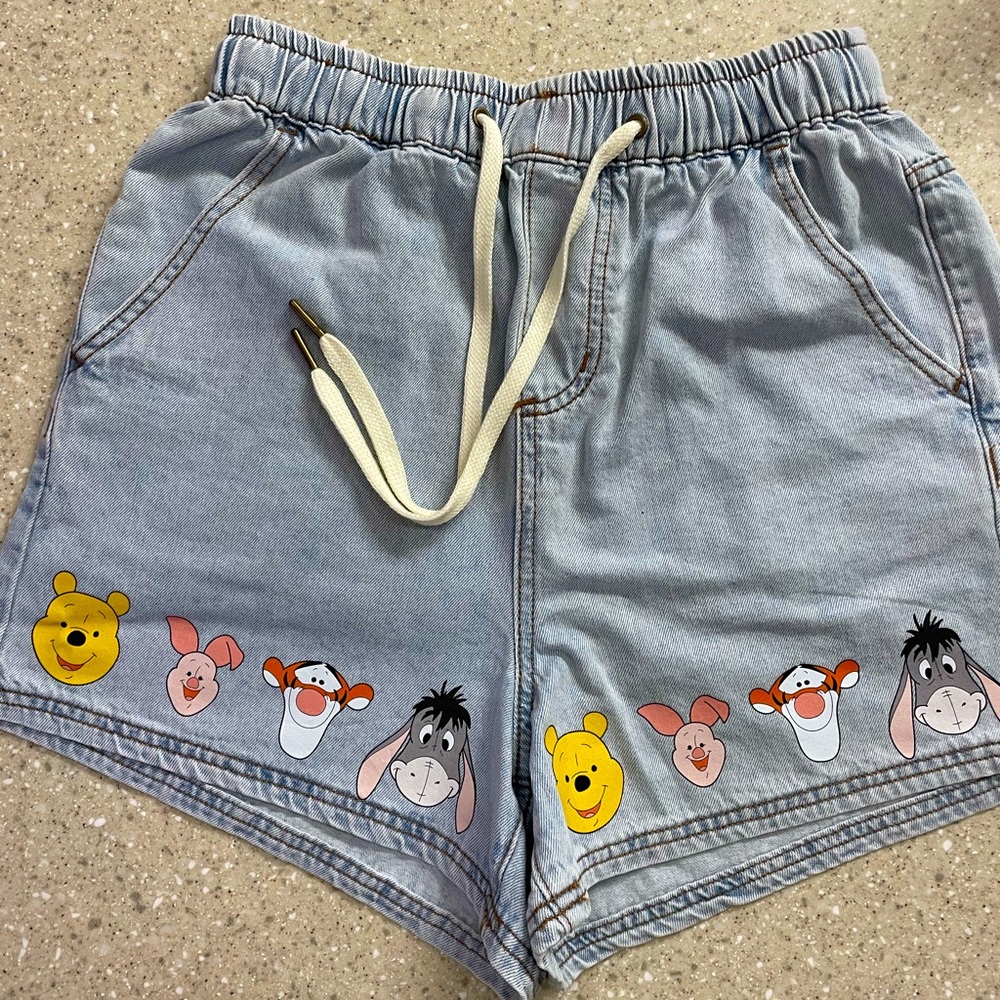 Disney Winnie the Pooh drawstring denim shorts